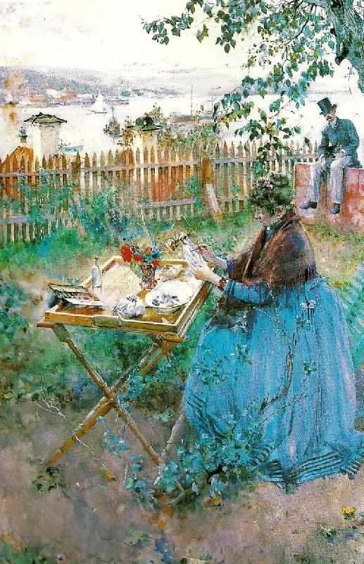 Carl Larsson keramik- porslinsmalerska oil painting image